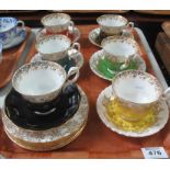 Set of six Royal Albert 'Regal' series cabinet cups and saucers.