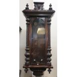 Early 20th Century walnut Vienna type clock case only, no movement, pendulum or key. (B.P. 24% incl.