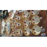 Seven trays of Royal Albert bone china 'Lady Hamilton' tea and dinnerware items, various. (B.P.