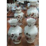 A pair of Masons Mandalay red baluster vases,