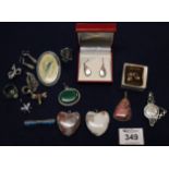 Collection of silver and costume jewellery including hardstone pendants. (B.P. 24% incl.