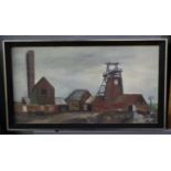 Becky Rees, Morlais Colliery Llangennech, oils on board. Framed. (B.P. 24% incl.