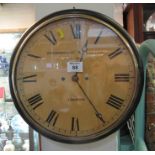 19th Century two train fusee movement wall clock,