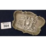 Art Nouveau silver hallmarked lady's pin tray, overall decorated with putties, London hallmarks, 1.