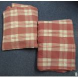 Two vintage 100% wool check pink and white blankets made by Melin Tregwynt, both 183 x 244cm approx.