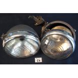 Pair of vintage chrome plated car headlamps, possibly from a Morris Minor. (2) (B.P. 24% incl.
