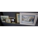 Collection of five watercolours and oils by Lynnford Jones (Welsh contemporary) to include;