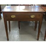 Early 19th Century Welsh oak single drawer side table on square legs. (B.P. 24% incl.