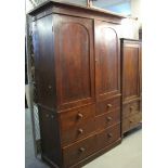 19th Century mahogany two stage linen press cupboard. (B.P. 24% incl.