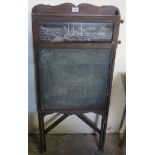 Vintage folding two section chalk board with marine and carved decoration. (B.P. 24% incl.