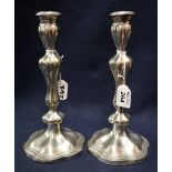 Pair of silver candlesticks of baluster and fluted form, Birmingham hallmarks. (B.P. 24% incl.