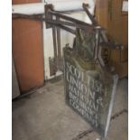 Large heavy vintage cast iron advertising sign 'Scottish Union & National Insurance Company'. (B.P.