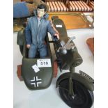 Vintage Action Man figure with Cherilea 016 motorbike and sidecar. (B.P. 24% incl.