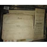 Metal strong box containing assorted mortgage and other indentures,