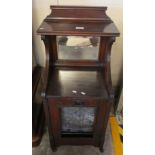 Edwardian mahogany mirror back pull out coal scuttle. (B.P. 24% incl.