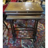 Edwardian mahogany inlaid nest of three tables. (B.P. 24% incl.