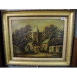 Alfred Worthington, Llanbadarn Church, oils on canvas, framed. (B.P. 24% incl.