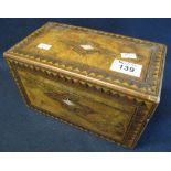 19th Century Tunbridge ware two section tea caddy. (B.P. 24% incl.