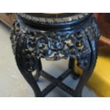 Chinese padouk marble inlaid fishtank stand. (B.P. 24% incl.