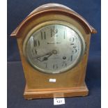 Edwardian mahogany inlaid, two train bracket clock, marked: Amorath Bros.