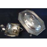 Good quality silver plated warming entree dish,
