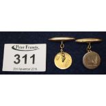 A pair of 9ct gold cufflinks, 5.8g approx. (B.P. 24% incl.