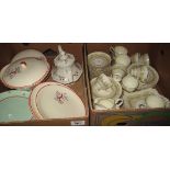 Two boxes of assorted china to include; floral design Plant Tuscan china part teaset,