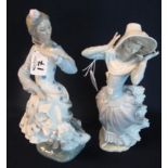 Lladro Spanish porcelain figurine of young woman with bonnet and scarf,