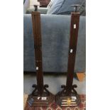 Pair of early 20th Century stained candlesticks on octagonal stepped base. (B.P. 24% incl.
