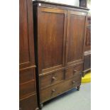 19th Century mahogany two stage press cupboard now converted to a wardrobe. (B.P. 24% incl.
