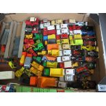 Three trays of mainly diecast play worn vehicles including; Matchbox series, Formula 1 cars,