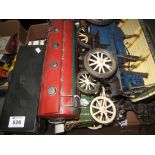 Box of vintage style vehicles to include: model steam engines, trucks etc. (B.P. 24% incl.