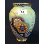 Carlton ware baluster vase, circa 1930s with a tube lined, floral design, including bluebells.