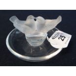 Modern Lalique glass pin dish in the form of two lovebirds. (B.P. 24% incl.