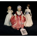 Three Royal Doulton bone china figurines to include; 'Melody' HN4117,