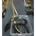 Box of assorted vintage equestrian items to include;