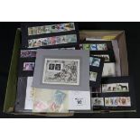 Shoebox of All World stamps on cards, in packets, First Day Covers etc. (B.P. 24% incl.