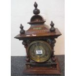 Early 20th Century German architectural two train mantel clock with brass face. (B.P. 24% incl.