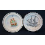 19th Century Dillwyn Swansea transfer printed ship plate,