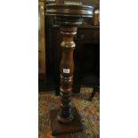 Early 20th Century oak torchere stand on square moulded base. (B.P. 24% incl.