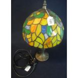 Modern Tiffany style leaded glass mushroom shaped table lamp. (B.P. 24% incl.