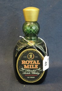 Royal Mile blended Scotch whisky by George Morton Ltd, Dundee, Scotland. 70% proof. (B.P. 24% incl.