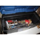 Two plastic tool boxes to include assorted tools: pliers; spanners; knives etc. (2) (B.P. 24% incl.