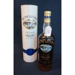 Bowmore Islay single malt Scotch whisky, 17 years old, in original cylinder presentation box.