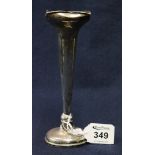 Silver trumpet shaped specimen vase with loaded base. Chester hallmarks. (B.P. 24% incl.