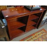 Reproduction yew wood free standing bookcase. (B.P. 24% incl.