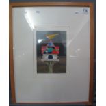 After David Petts (Welsh 20th Century), 'Birdhouse', coloured print. (B.P. 24% incl.
