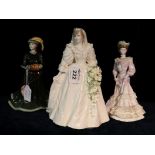 Three Coalport bone china figurines to include: 'Louisa at Ascot',