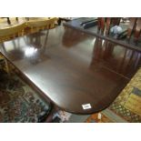 Victorian style mahogany extending two pillar dining table,