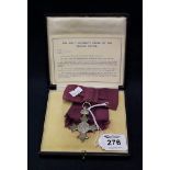 Silver MBE medal or badge with ribbon/bow in original box. (B.P. 24% incl.